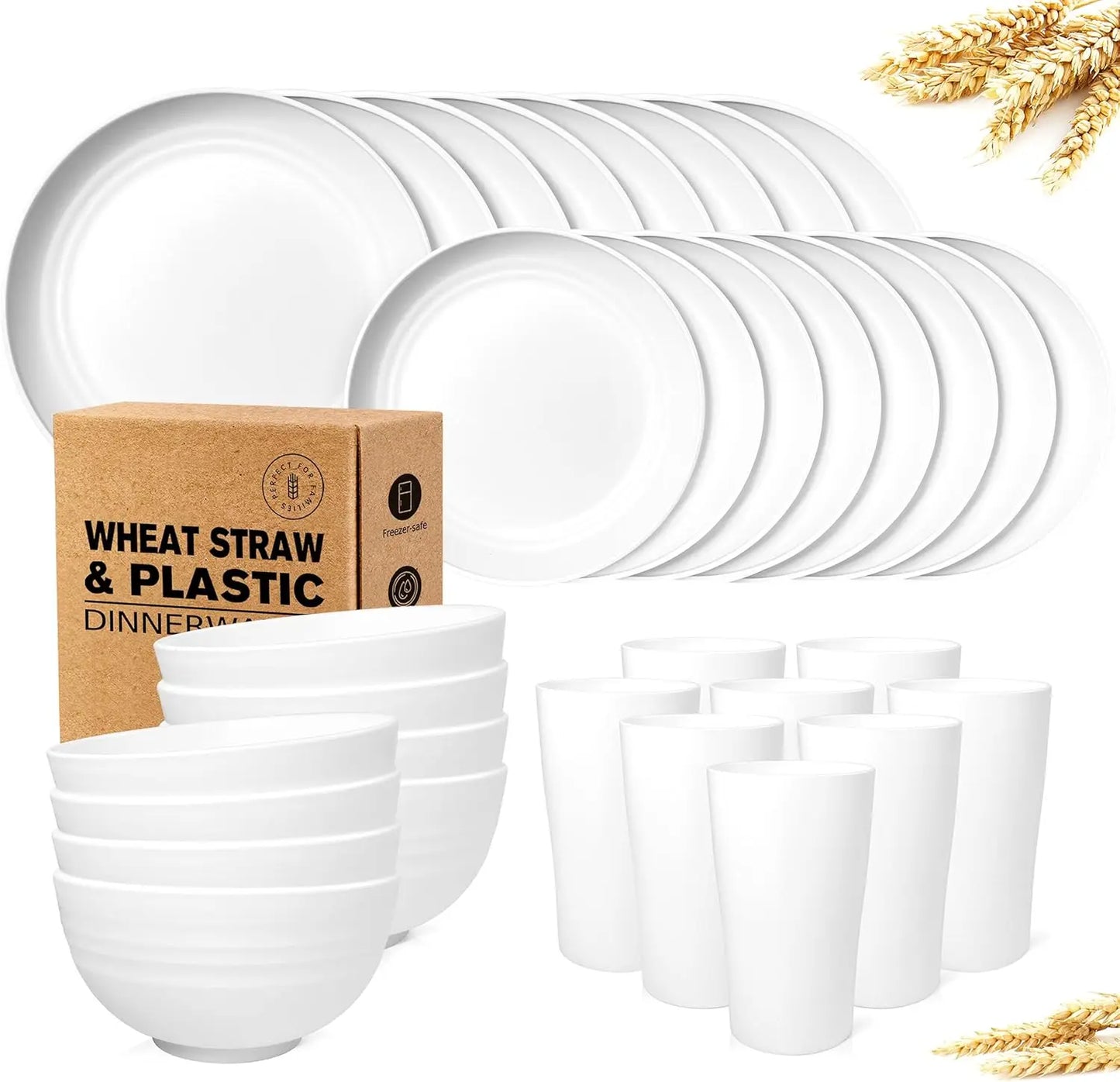 32-Piece Plastic Dinnerware Set