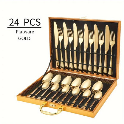 24pcs Stainless Steel Flatware