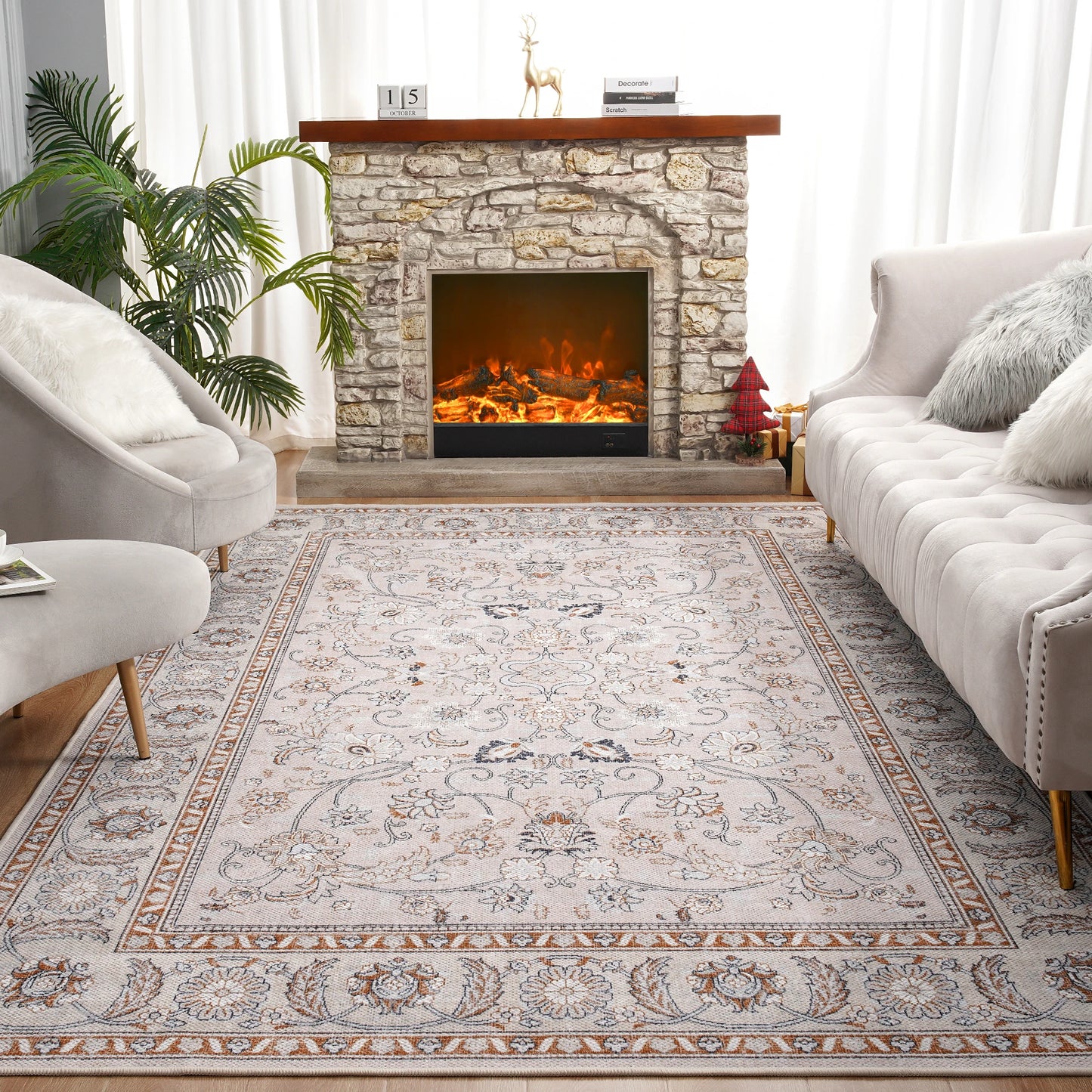 Large Modern Floral Rugs